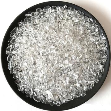 Bead chips, rock crystal quartz chips without hole, white color. 2-12mm. Sold per pkg of 5kgs.