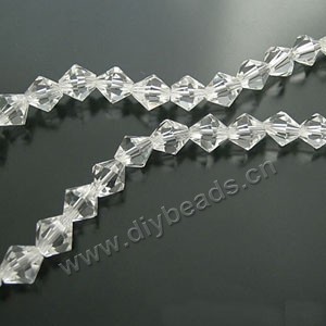 bead,glass,clear,8mm faceted bicone,approximately 40ps/strand