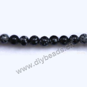 Bead, snowflake jasper (natural), 10mm round. Sold per 15-inch strands