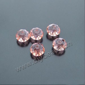 bead,glass,orange,8x10mm hand-faceted rondelle,approximately 72pcs/strand