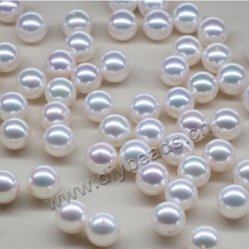 Pearl, akoya saltwater(natural), white, 8.5-9mm round,loose beads, Sold per package of 1pcs