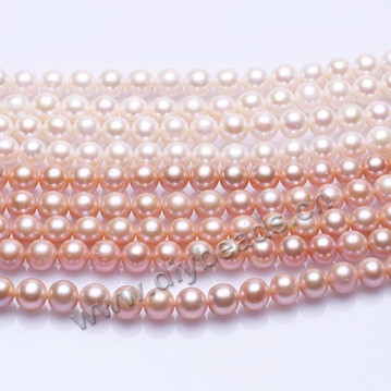 Pearl, cultured freshwater,purple pink,6-7mm round, AAAA grade. Sold per bag of one strand