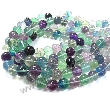 Bead, rainbow fluorite (natural), 6mm round, A grade, Mohs hardness 4. Sold per 15-inch strand