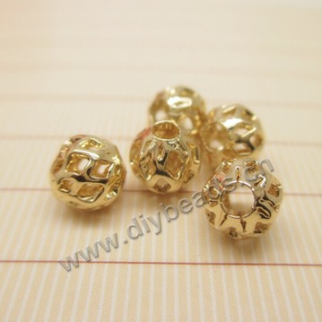 Bead,copper,24k gold filled , flower beads , 3.5/4.5/6mm ,Sold per pkg of 100 pieces.