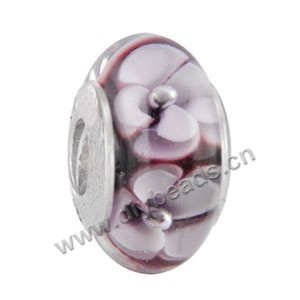 Brass grommets,purple/white,6x12mm-8x14mm rondelle with flower,4mm spiral hole,sold per pkg of 10ps