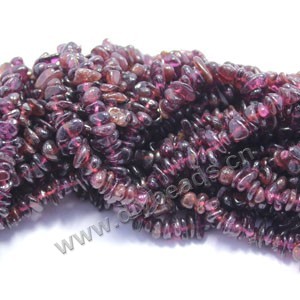 Bead, garnet (natural),small chip. Sold per (30) 35-inch strand.