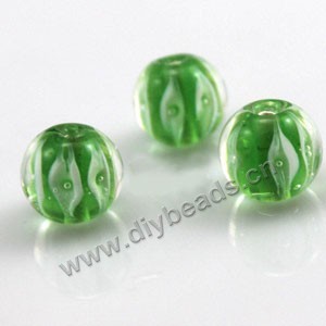 Lampworked glass beads,green/red/blue, 14mm round with 2mm hole,4 styles to option mini order 10ps .