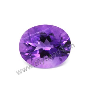 Gem, amethyst (natural) , light to medium, 9x7mm faceted oval, A grade, Mohs hardness 7. Sold per pkg of 4