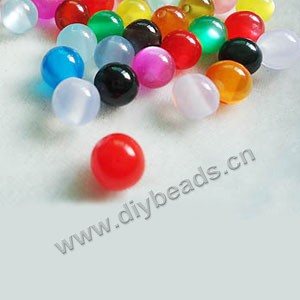 Bead, acrylic, cat's eye  mixed  colors, 8mm round. Sold per pkg of 50ps