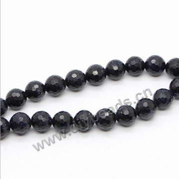 Bead, blue goldstone (manmade), 10mm 128-faceted round. Sold per 16-inch strand