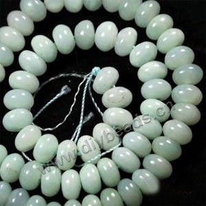 Bead, amazonite (natural), 10x6mm rondelle. Sold per 16-inch(40cm) strand