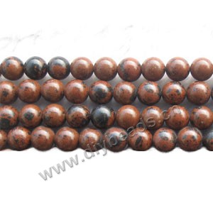 Bead, mahogany obsidian (natural), 4mm round. Sold per 16-inch strand.