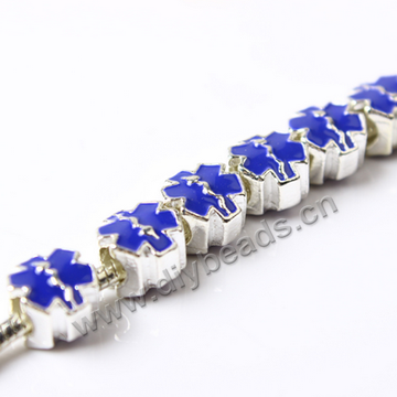 Bead,big-hole beads,alloy,12x11mm,enamel,flower,Sold per pkg of 50ps