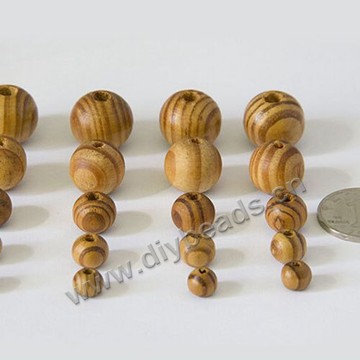 Beads,pine wood,natural pine,round, 10mm. Sold per pkg of 1000ps