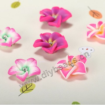 Bead, polymer clay,mixed color,20x8mm flower. Sold per pkg of 5.