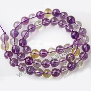 Bead, ametrine (imitation), 8mm  round,sold per 15-inch strand,approximately  50ps.