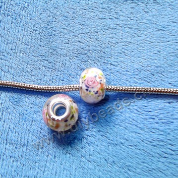 beads,glass,large hole beads white, 10x14mm. Sold per pkg of 100ps