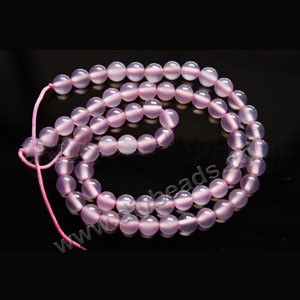 Bead, pink chalcedony (natural), 6mm round A grade, Mohs hardness 7. Sold per 15-inch strand