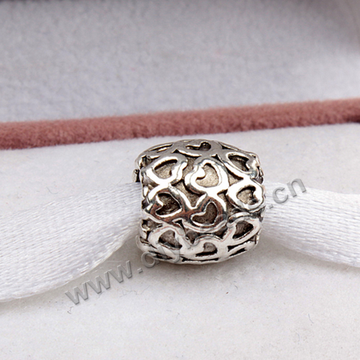 alloy Bead,silver plated,9x9.7mm rondelle,4.5mm hole,Sold per pkg of 50 pieces.
