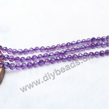 Bead, amethyst (natural), 10 mm  128 faceted  round,  Sold per 16-inch strand.