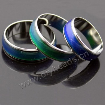 Mood Ring, copper, mixed colors, width 6mm. Sold per pkg of 100pcs.