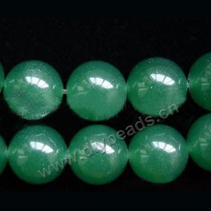 Bead, dark green aventurine (natural), 14mm round. Sold per 15-inch(38cm) strand.