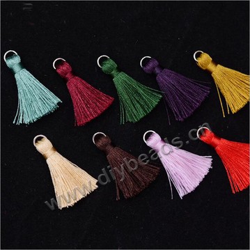 Tassel,Chinese knot tassel hanging ear,DIY mini tassel handmake with metal rings,Sold per pkg of 50pcs.