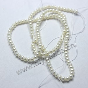Pearl, cultured freshwater (natural), white, 3-3.5 mm potato,A-grade. Sold per 15-inch strand