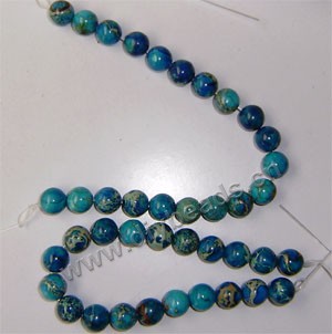 Bead,  imperial Jasper(dyed), blue, 10mm round. Sold per 16-inch strand .factory price. 