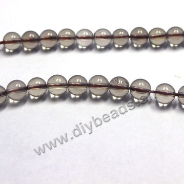 Bead, smoky quartz (heated/irradiated), 7mm round. Sold per 15.5-inch strand