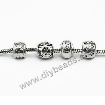 Bead,big-hole bead,alloy,ancient silver tube,Sold per pkg of 10ps