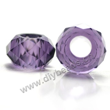 Bead, glass, purple, 8x14mm faceted rondelle, 6mm hole. Sold per pkg of 20 pieces.