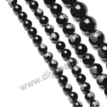 Bead,Black lotus beads agate(natural), 8-14mm round. Sold per 15-inch strand.