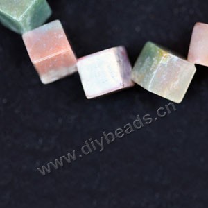 Bead, India agate (natural), 12mm dice. Sold per 16-inch strand.