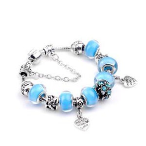 Bracelet,alloy, Beaded bracelet ,Glass beads, Sold per pkg of 10ps