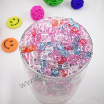 Bead,acrylic,lucid mixed colors,round 10mm.Sold per pkg of 1000ps