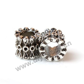 Bead,big-hole beads,zinc alloy,drum shape,8*9mm,Sold per pkg of 100pcs