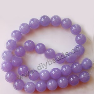 Bead, light purple "jade" (dyed), 12mm round. Sold per 15-inch strand