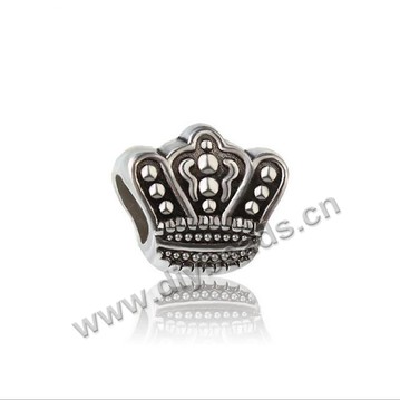 Bead,big-hole beads,zinc alloy,crown shape,12*9mm,Sold per pkg of 100pcs