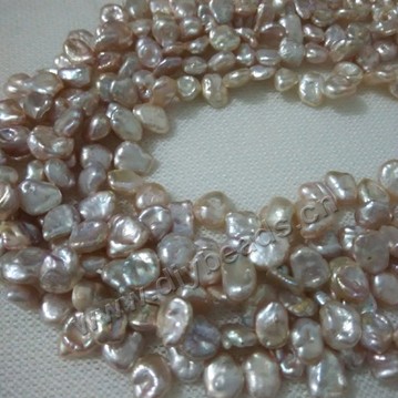 Pearl, cultured freshwater,white,9-10mm baroque, AA grade. Sold per bag of one strand
