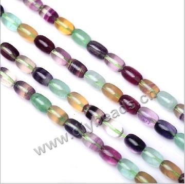 Bead, rainbow fluorite (natural), 8x12mm round tube. Sold per 15-inch strand.