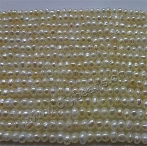 Pearl, cultured freshwater, white, 4-5mm button , C grade. Sold per pkg of (25) 15-inch strands.