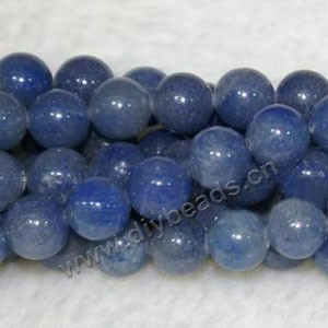 Bead, blue aventurine (natural), 8mm round, Mohs hardness 7. Sold per 16-inch strand