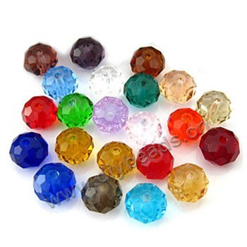 Bead mixed,glass12x10mm hand-faceted rondell ,sold (100) per 32-inch strand.