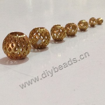 Bead,big-hole beads,brass bead , round shape,7*3.2mm, Sold per pkg of 100ps