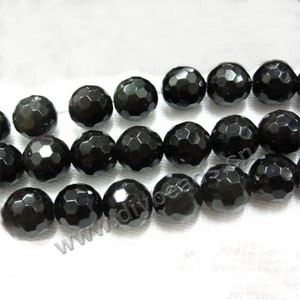 Bead, rainbow obsidian (natural), 6mm 128faceted round. Sold per 15-inch strand