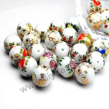 Wholesale High Quality 14mm Japanese style Hand-Painted Crystal Glass Porcelain Beads for jewelry making