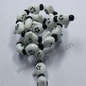 bead,lampworked glass, white, 18x15mm bumpy gloves. Sold per pkg of 24.factory price,diy beads. 