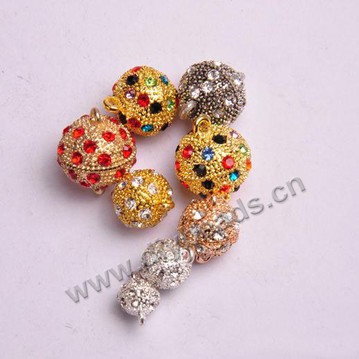 Magnetic clasp connector,8mm, gold color, alloy with rhinestone. Sold per pkg of 200pcs.