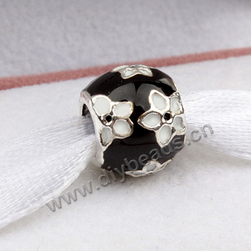 alloy Bead,silver plated,10x8mm,flower,Sold per pkg of 50 pieces.